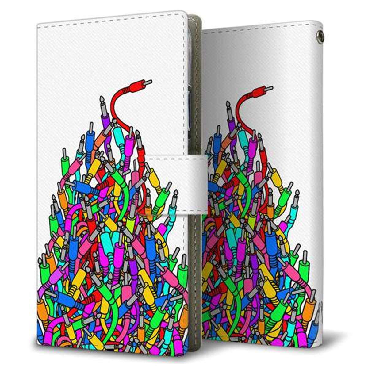 HUAWEI（ファーウェイ） P40 lite E ART-L29N 画質仕上げ プリント手帳型ケース(薄型スリム)【AG842 ケーブルプラグ（白）】