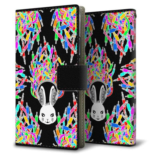 SoftBank アクオス Xx3 506SH 高画質仕上げ プリント手帳型ケース(薄型スリム)【AG843 ケーブルプラグ（うざぎ）】