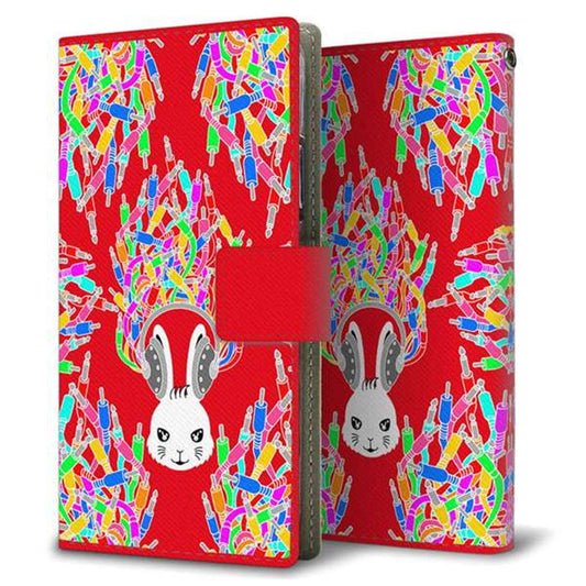 SoftBank アクオスゼロ2 906SH 画質仕上げ プリント手帳型ケース(薄型スリム)【AG844 ケーブルプラグ（赤）】