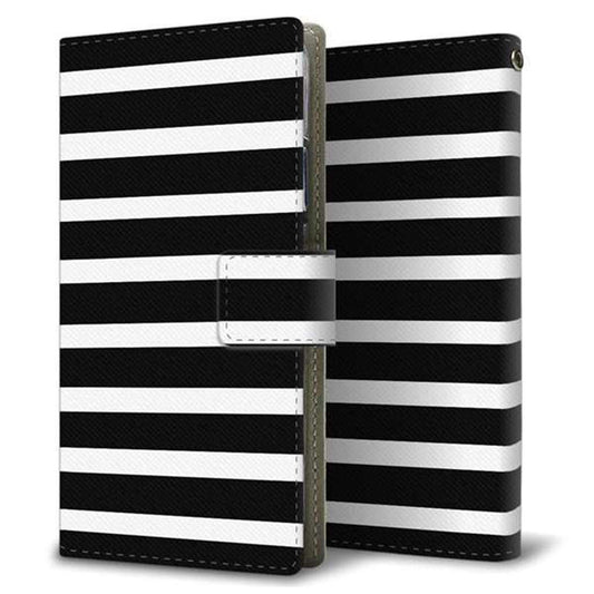 HUAWEI（ファーウェイ） P40 lite 5G CDY-NA9A 画質仕上げ プリント手帳型ケース(薄型スリム)【EK879 ボーダーブラック（L）】