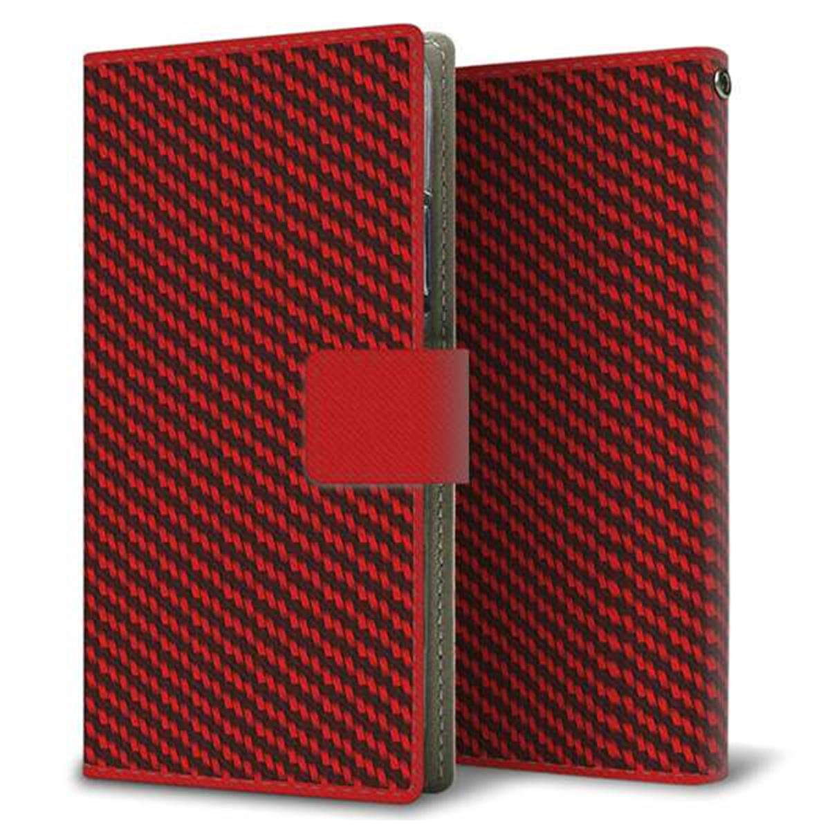 docomo アローズ NX F-01J 画質仕上げ プリント手帳型ケース(薄型スリム)【EK906 レッドカーボン】