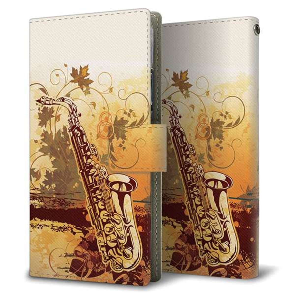 au アクオス セリエ SHV34 画質仕上げ プリント手帳型ケース(薄型スリム)【EK909 哀愁のサックス】