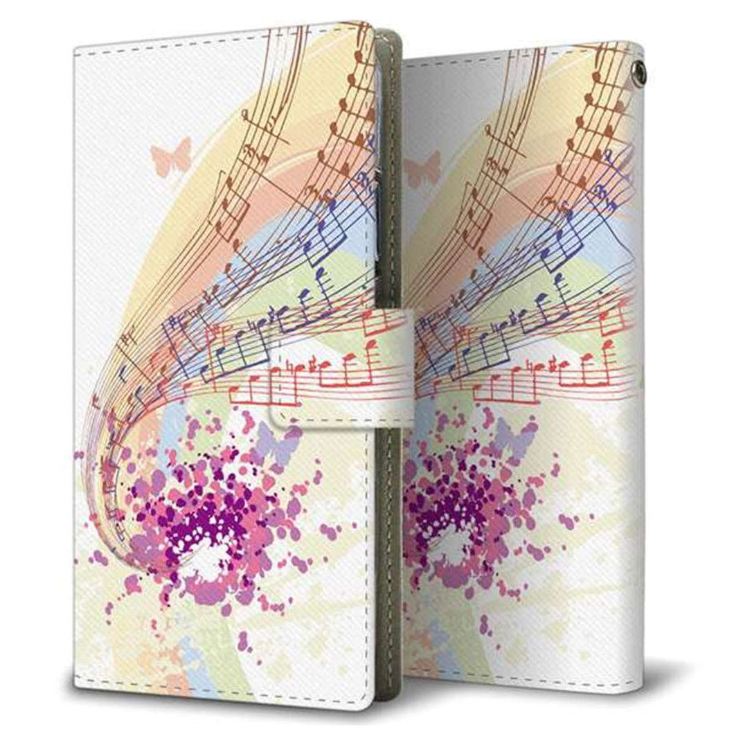 SoftBank ディグノ ジェイ 704KC 画質仕上げ プリント手帳型ケース(薄型スリム)【EK910 音符の奏】