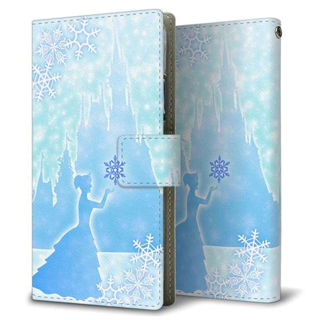 au アクオス センス3 ベーシック SHV48 画質仕上げ プリント手帳型ケース(薄型スリム)【EK920  雪の女王 城】
