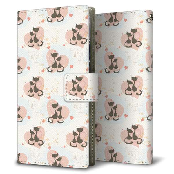 simフリー Moto G7 XT1962-5 高画質仕上げ プリント手帳型ケース(薄型スリム)【EK922 ネコのカップル】