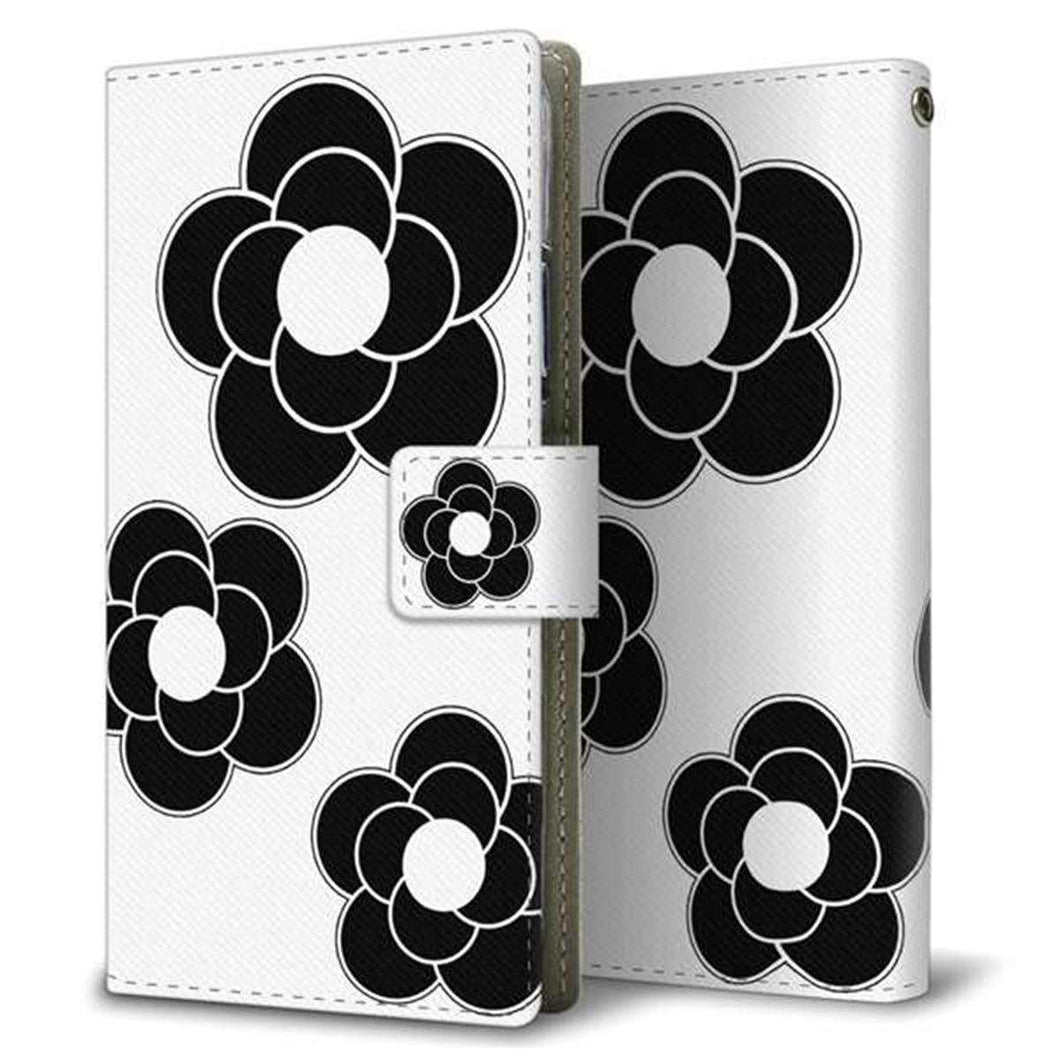 Google Pixel 3a 画質仕上げ プリント手帳型ケース(薄型スリム)【EK927 カメリア（ブラック）】
