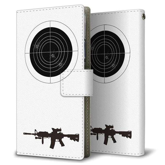 SIMフリー アクオスセンス4 画質仕上げ プリント手帳型ケース(薄型スリム)【EK930  ターゲット 銃】