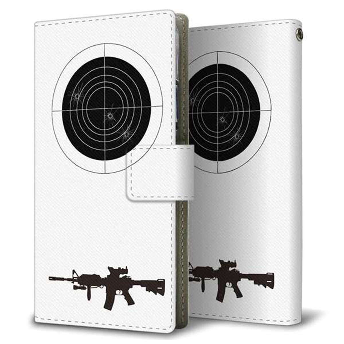 docomo ギャラクシー フィール2 SC-02L 画質仕上げ プリント手帳型ケース(薄型スリム)【EK930  ターゲット 銃】