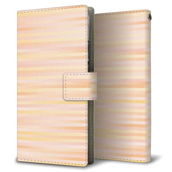 SoftBank アクオス Xx3 506SH 高画質仕上げ プリント手帳型ケース(薄型スリム)【IB909 グラデーションボーダー_オレンジ】