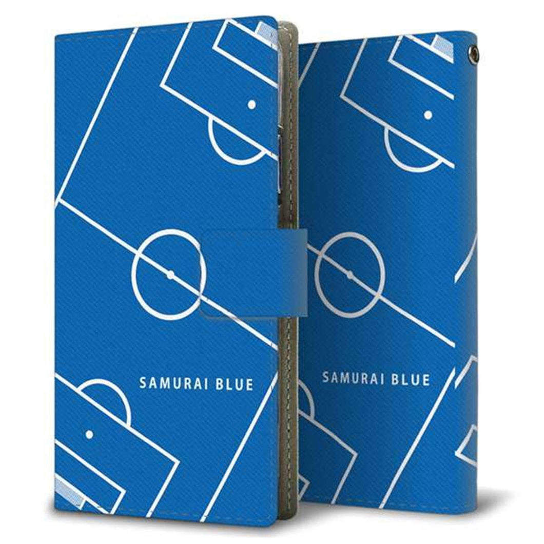 au アクオス センス3 ベーシック SHV48 画質仕上げ プリント手帳型ケース(薄型スリム)【IB922 SOCCER_ピッチ】