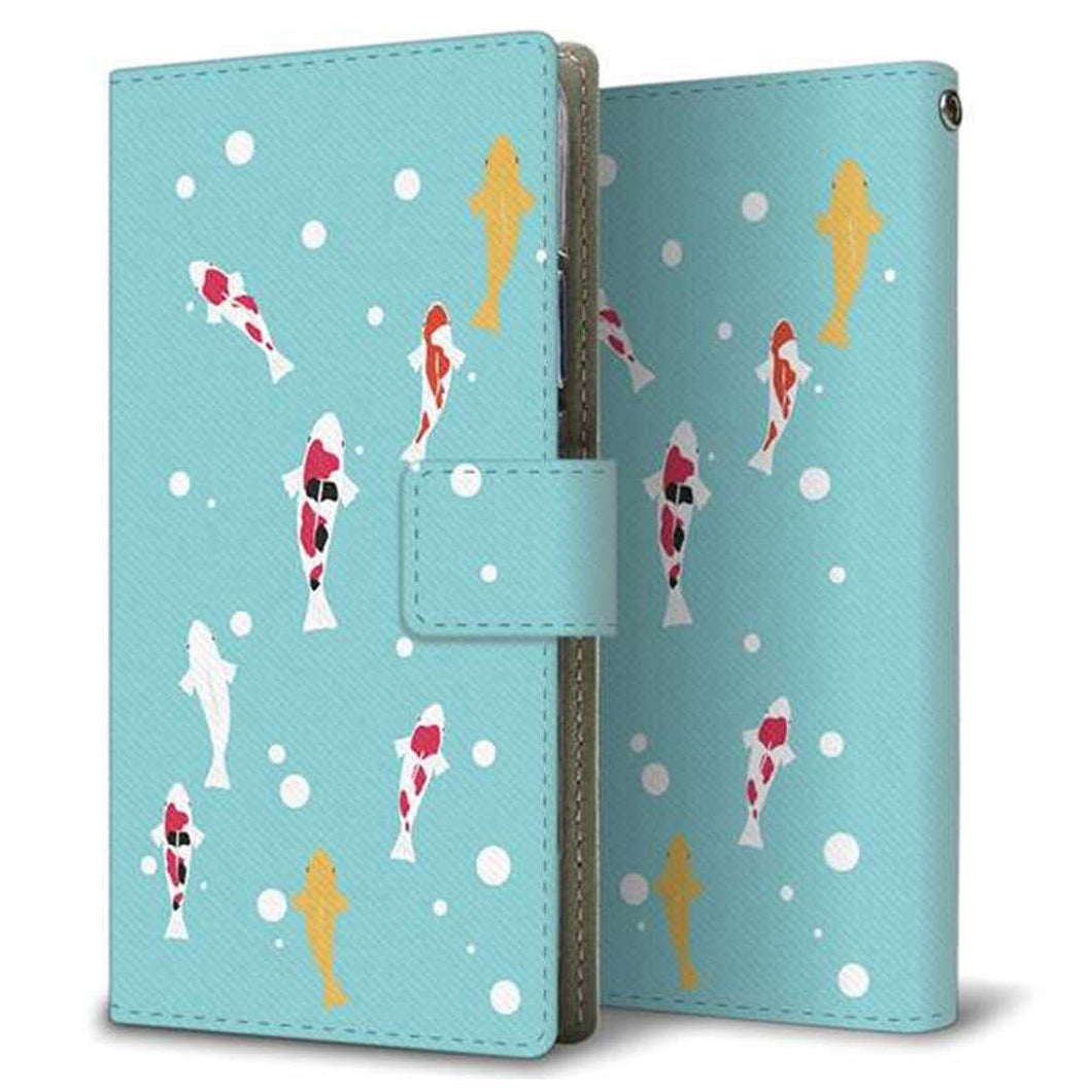 iPhone XS 画質仕上げ プリント手帳型ケース(薄型スリム)【KG800 コイの遊泳】