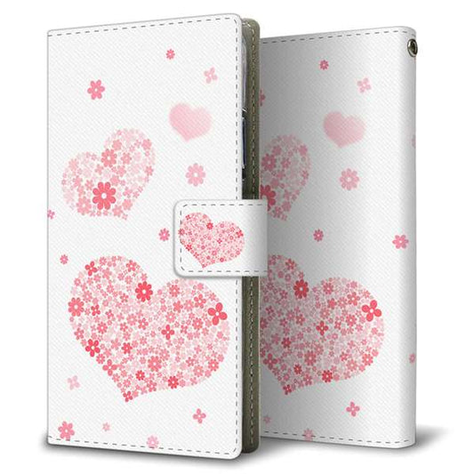 simフリー HUAWEI（ファーウェイ） P30 lite Marie-L22J 高画質仕上げ プリント手帳型ケース(薄型スリム)【SC824 ピンクのハート】