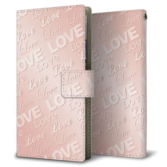 アクオス SH-M04 画質仕上げ プリント手帳型ケース(薄型スリム)【SC841 エンボス風LOVEリンク（ローズピンク）】