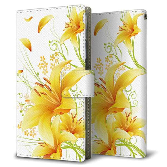 HUAWEI（ファーウェイ） P40 lite E ART-L29N 画質仕上げ プリント手帳型ケース(薄型スリム)【SC852 ユリ（イエロー）】