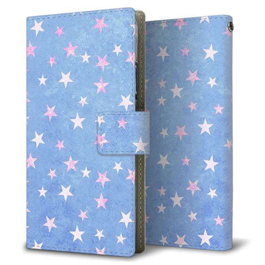 docomo アクオスR SH-03J 画質仕上げ プリント手帳型ケース(薄型スリム)【SC887 お星さまキラキラ（ブルー）】