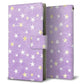 ギャラクシー Note10 画質仕上げ プリント手帳型ケース(薄型スリム)【SC890 お星さまキラキラ（パープル）】