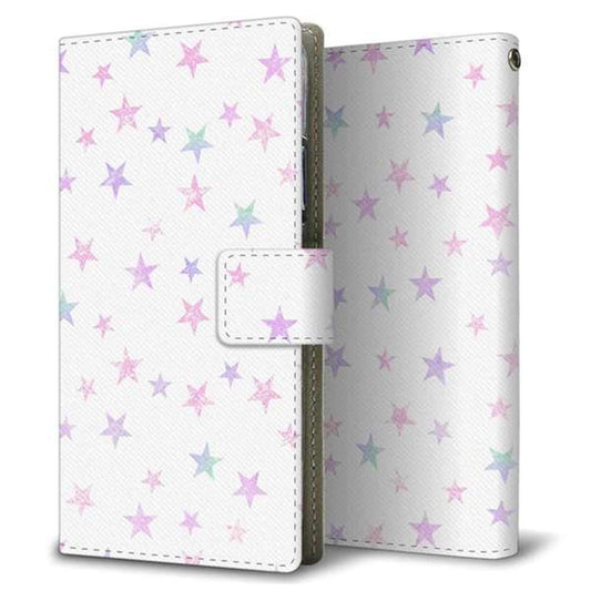 HUAWEI（ファーウェイ） P40 lite 5G CDY-NA9A 画質仕上げ プリント手帳型ケース(薄型スリム)【SC891 お星さまきらきら（ホワイト）】