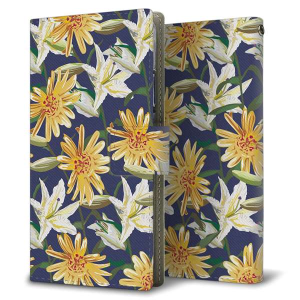 softbank エクスペリア XZs 602SO 高画質仕上げ プリント手帳型ケース(薄型スリム)【SC893 ボタニカル デイジー＆リリー】