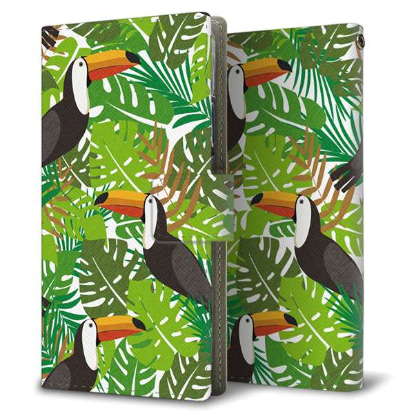 SoftBank エクスペリア XZ2 702SO 高画質仕上げ プリント手帳型ケース(薄型スリム)【SC894 ボタニカル トロピカルバード】