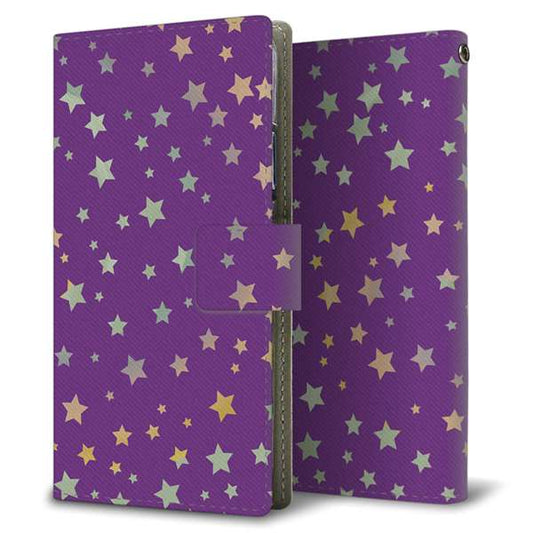 HUAWEI（ファーウェイ） P40 Pro 5G ELS-NX9 高画質仕上げ プリント手帳型ケース(薄型スリム)【SC900 星柄プリント（パープル）】