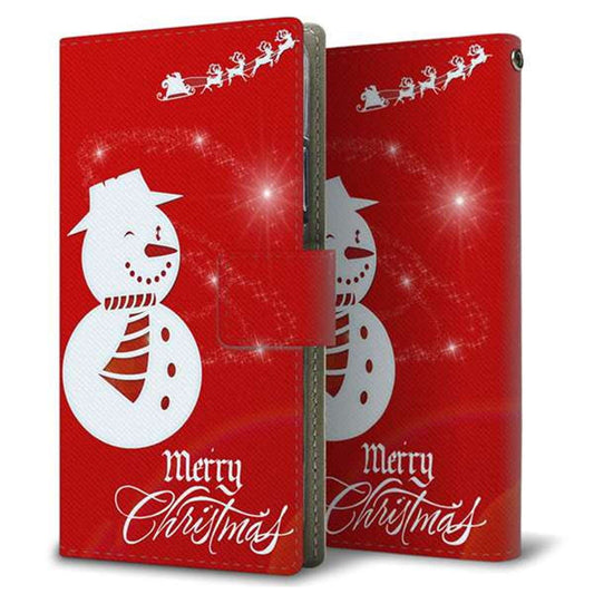 アクオス センス3 ライト SH-RM12 画質仕上げ プリント手帳型ケース(薄型スリム)【XA802 ウインク雪だるま】