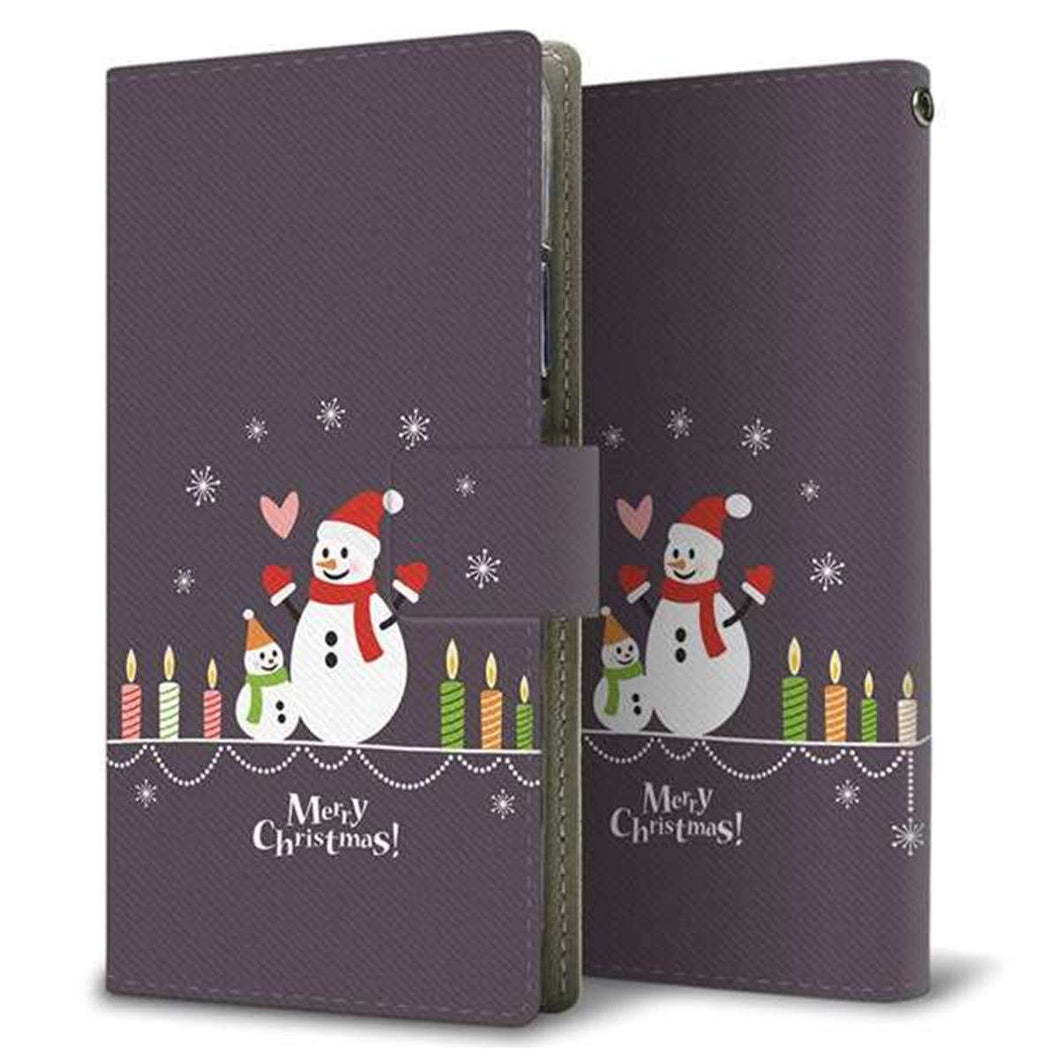 ZenFone（ゼンフォン）Max Pro(M2) ZB631KL 画質仕上げ プリント手帳型ケース(薄型スリム)【XA809 雪だるまの親子】