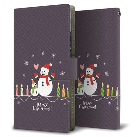 ZenFone（ゼンフォン）Max Pro(M2) ZB631KL 画質仕上げ プリント手帳型ケース(薄型スリム)【XA809 雪だるまの親子】