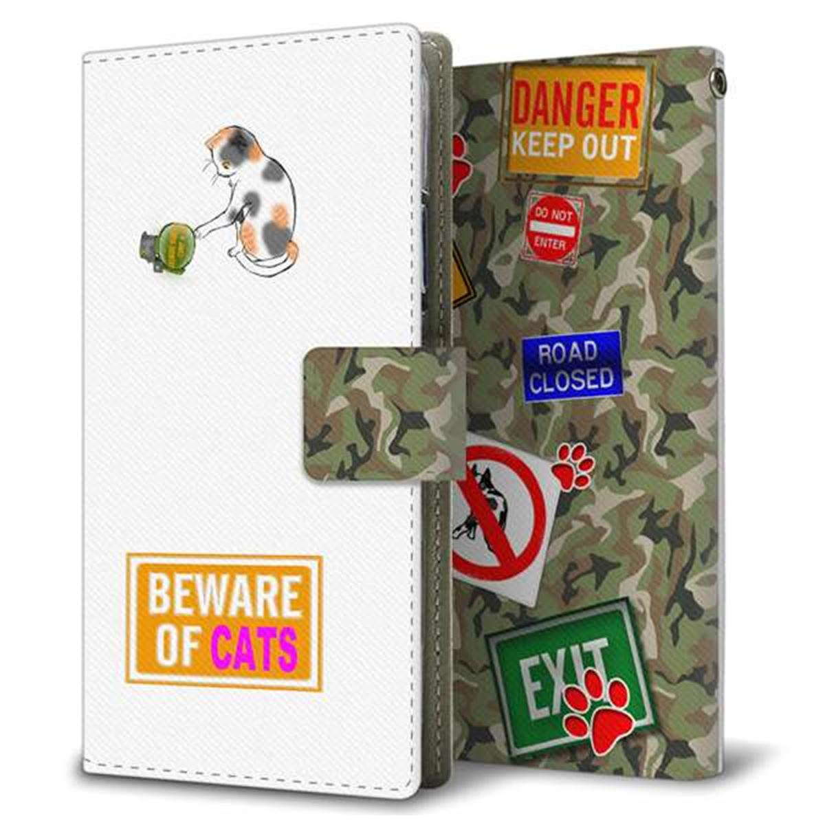 HUAWEI（ファーウェイ） P40 lite 5G CDY-NA9A 画質仕上げ プリント手帳型ケース(薄型スリム)【YA898 ミケと手榴弾 L】