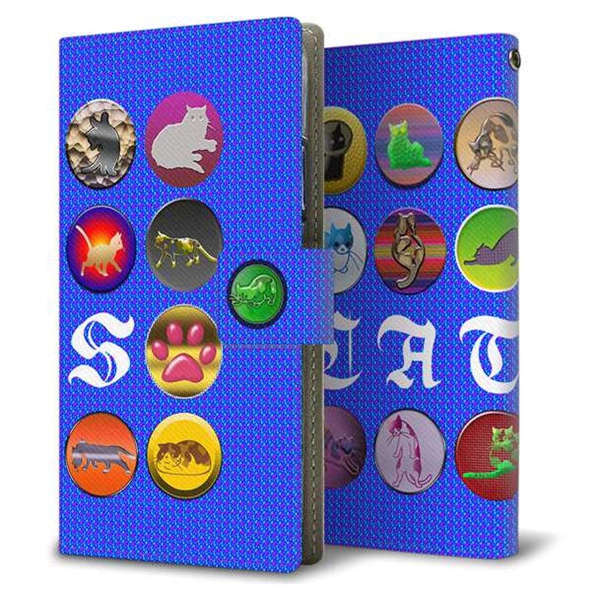 au アクオスゼロ6 SHG04 画質仕上げ プリント手帳型ケース(薄型スリム)【YA912 CAT PINS02】