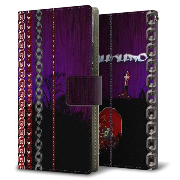 Xperia 1 V SOG10 au 高画質仕上げ プリント手帳型ケース(薄型スリム) 【YA944 チェーンドクロ】