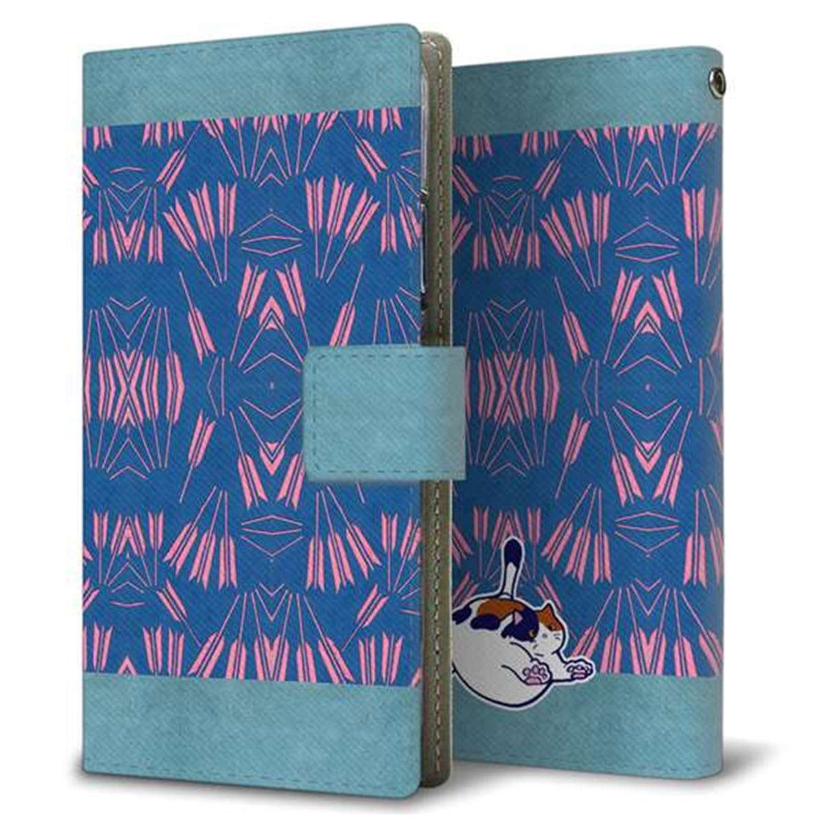 au ギャラクシーA21 シンプル SCV49 画質仕上げ プリント手帳型ケース(薄型スリム)【YA949 和猫05】