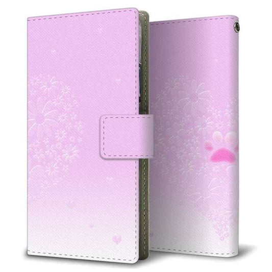 Xperia Ace III SOG08 au 画質仕上げ プリント手帳型ケース(薄型スリム)【YA955 ハート02 素材ホワイト】