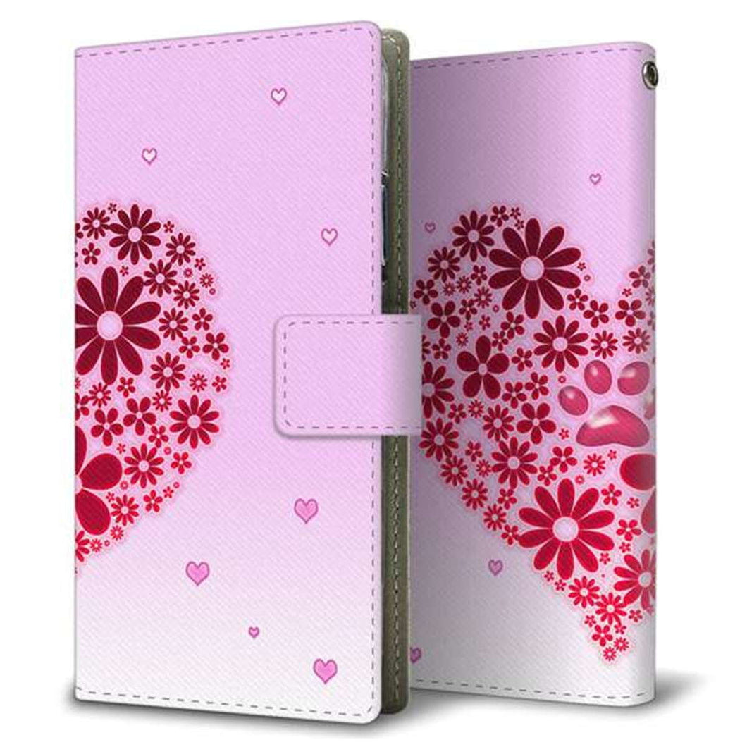 docomo LG style3 L-41A 画質仕上げ プリント手帳型ケース(薄型スリム)【YA957 ハート04 素材クリア】