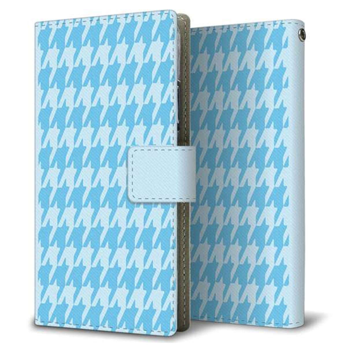 らくらくスマートフォン F-52B docomo 画質仕上げ プリント手帳型ケース(薄型スリム)【YA997 千鳥格子02】