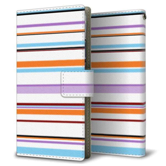 docomo ギャラクシー A20 SC-02M 画質仕上げ プリント手帳型ケース(薄型スリム)【YB810 ストライプ01】