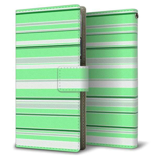 au エクスペリア1 III SOG03 画質仕上げ プリント手帳型ケース(薄型スリム)【YB811 ストライプ02】