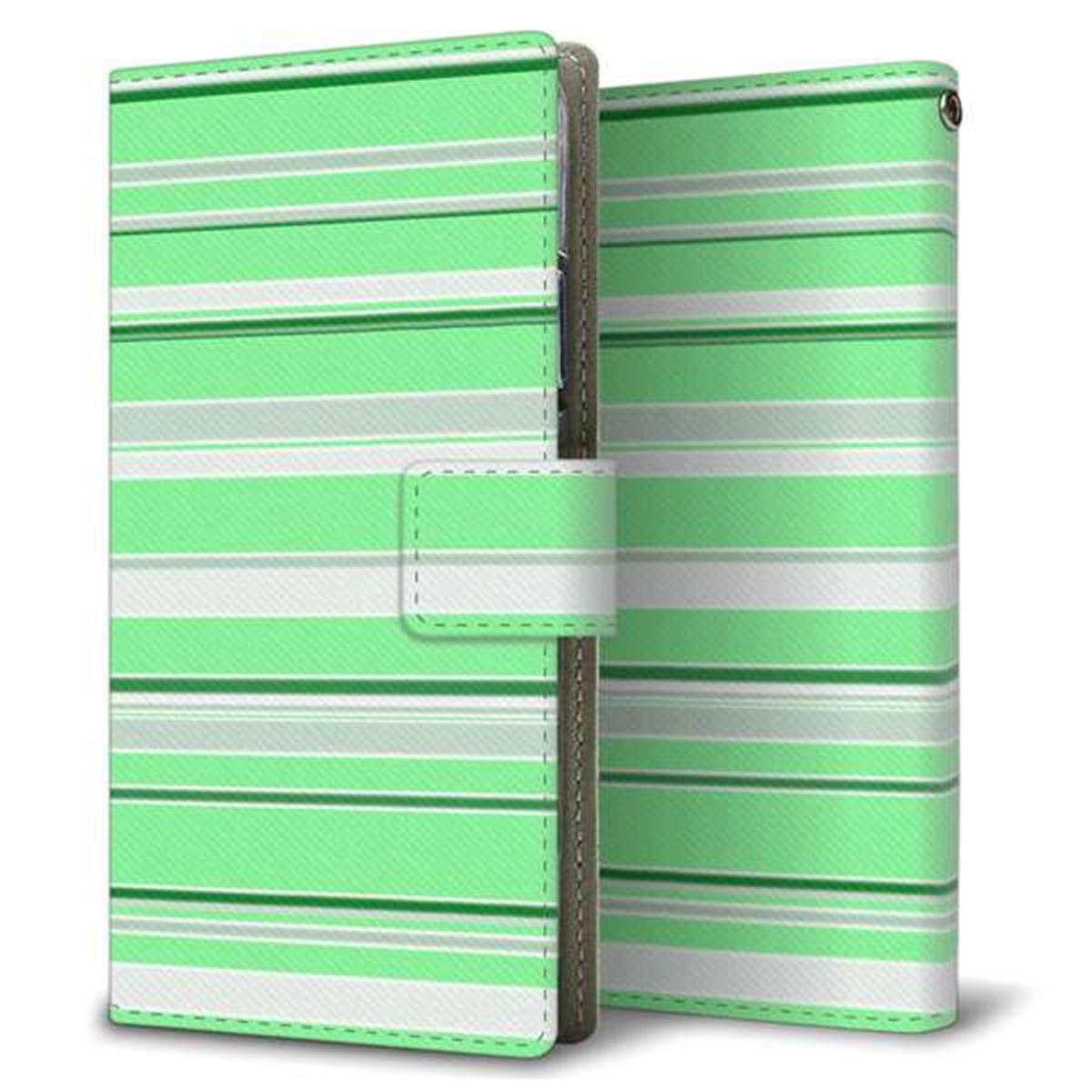 AQUOS sense6s SHG07 au/UQ mobile 画質仕上げ プリント手帳型ケース(薄型スリム)【YB811 ストライプ02】