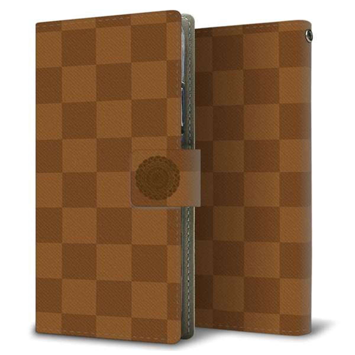 au キュアフォン QZ KYV44 画質仕上げ プリント手帳型ケース(薄型スリム)【YB817 チェッカー02】