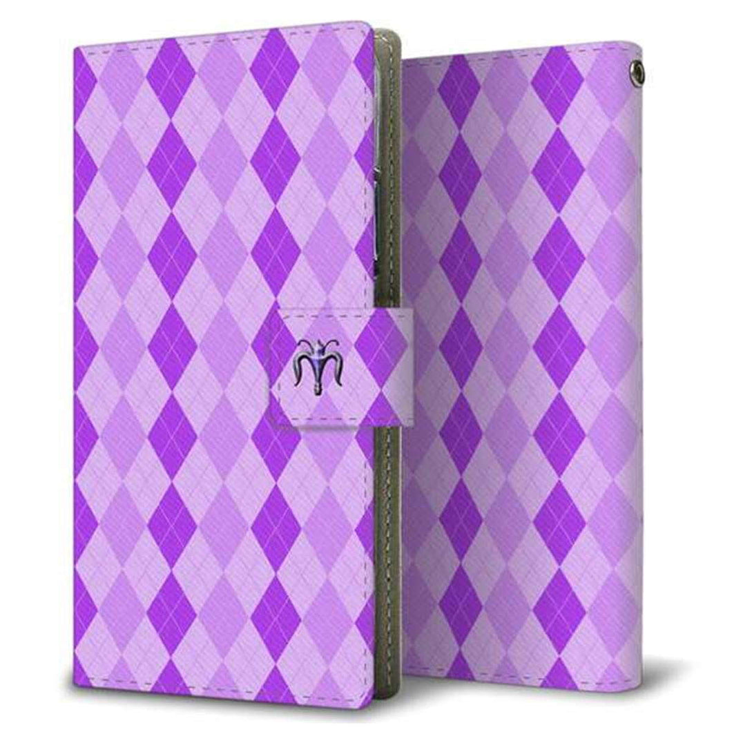 docomo LG style3 L-41A 画質仕上げ プリント手帳型ケース(薄型スリム)【YB819 アーガイル02】