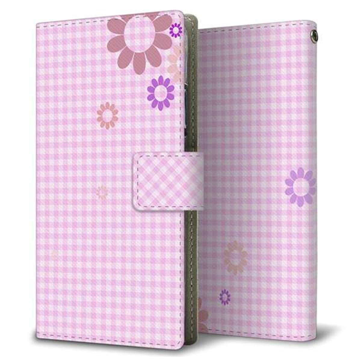 docomo ギャラクシー フィール2 SC-02L 画質仕上げ プリント手帳型ケース(薄型スリム)【YB822 フローラルパターン03】