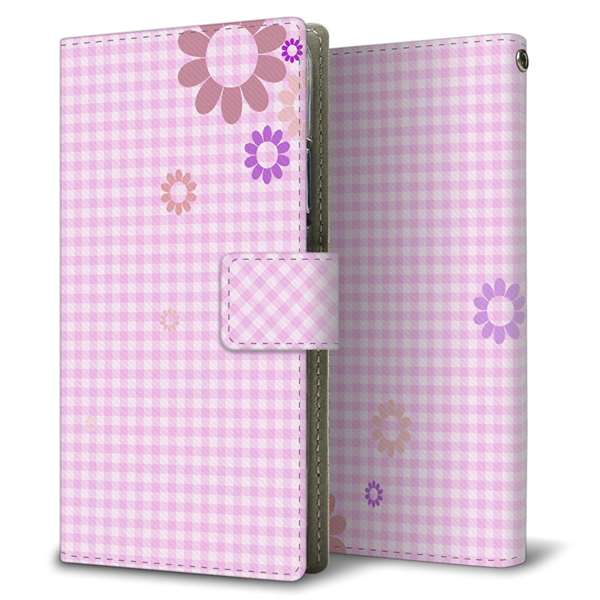 AQUOS sense5G SHG03 au 高画質仕上げ プリント手帳型ケース(薄型スリム)フローラルパターン