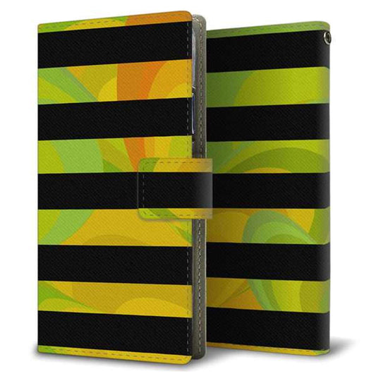 au エクスペリア1 II SOG01 画質仕上げ プリント手帳型ケース(薄型スリム)【YB842 ボーダー03】