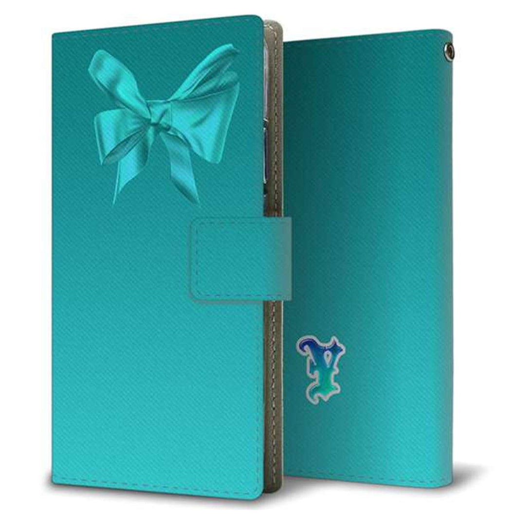 AQUOS wish A104SH Y!mobile 画質仕上げ プリント手帳型ケース(薄型スリム)【YB856 リボンエメラルド】