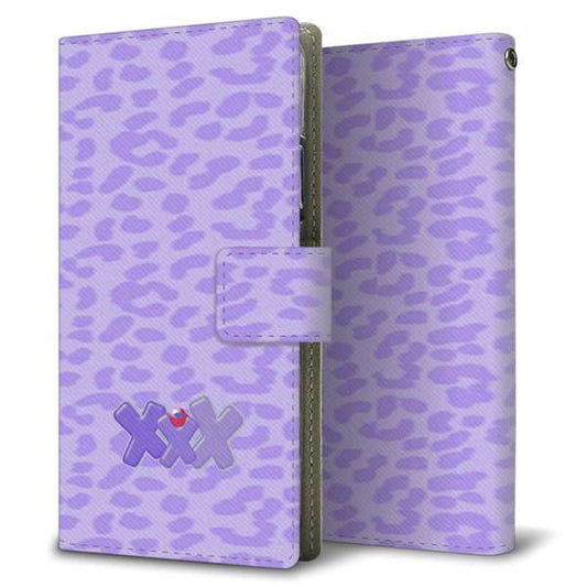 SoftBank エクスペリア XZ2 702SO 高画質仕上げ プリント手帳型ケース(薄型スリム)【YB893 レオパルドパープル】