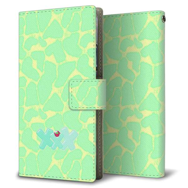 simフリー Moto G7 XT1962-5 高画質仕上げ プリント手帳型ケース(薄型スリム)【YB898 キリンイエローグリーン】