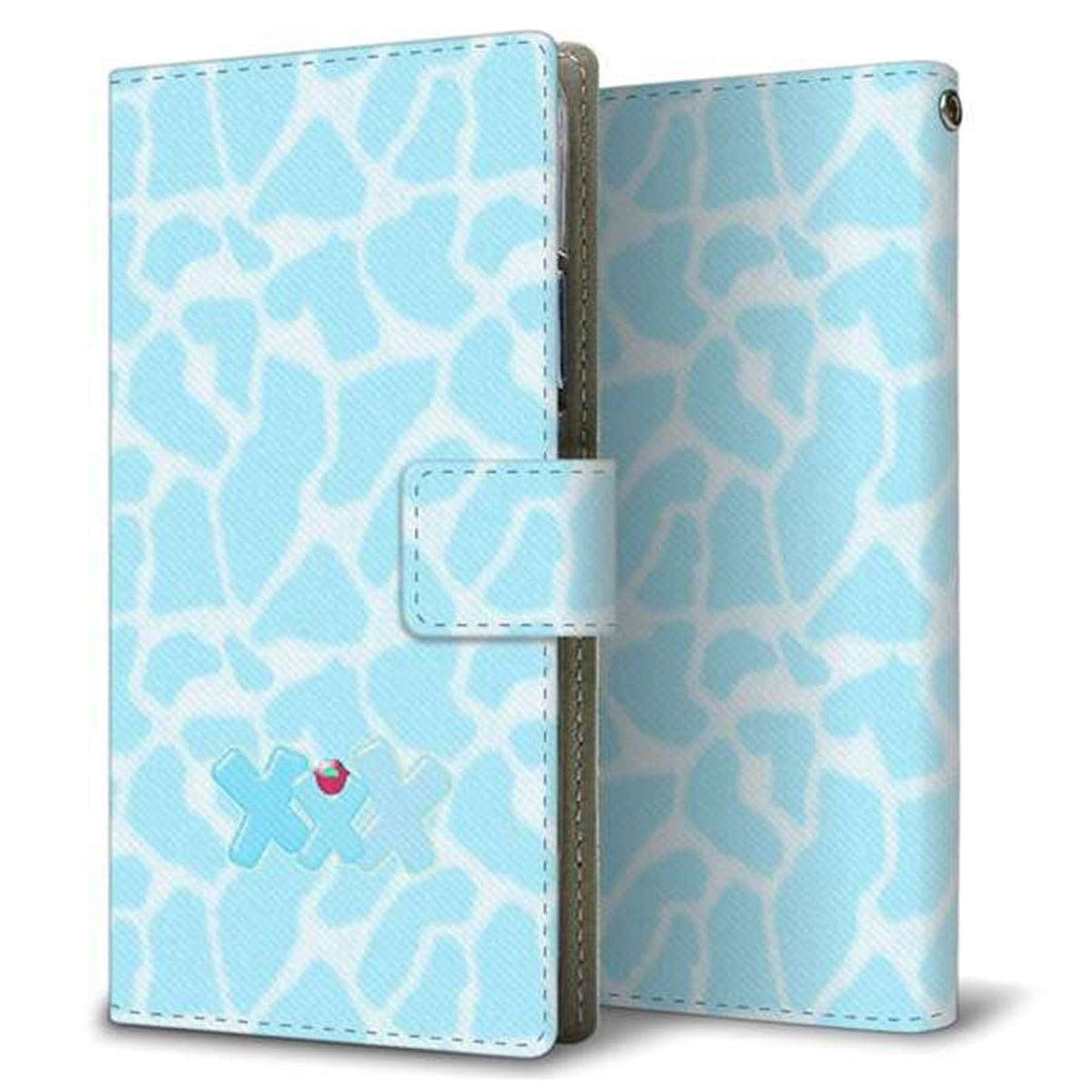 au エクスペリア8 SOV42 画質仕上げ プリント手帳型ケース(薄型スリム)【YB899 キリンブルー】