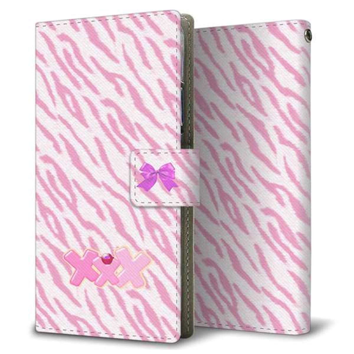 docomo アローズ NX F-01J 画質仕上げ プリント手帳型ケース(薄型スリム)【YB903 ゼブラピンク】