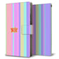 AQUOS wish A104SH Y!mobile 画質仕上げ プリント手帳型ケース(薄型スリム)【YB932 パステルストライプ】