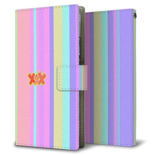 SoftBank エクスペリア XZ3 801SO 高画質仕上げ プリント手帳型ケース(薄型スリム)【YB932 パステルストライプ】