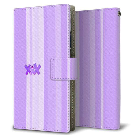 Xperia Ace III A203SO Y!mobile 画質仕上げ プリント手帳型ケース(薄型スリム)【YB933 パープルストライプ】